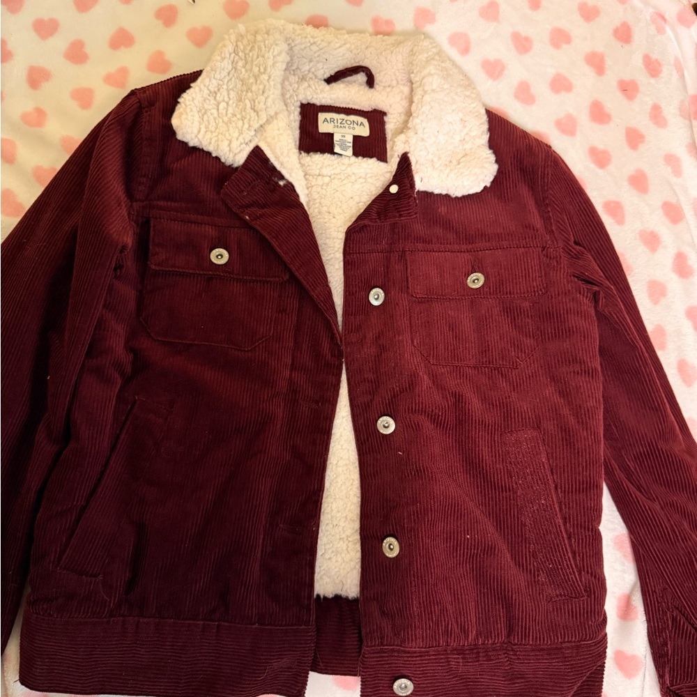 Arizona Jean Company Red and White Lightweight Corduroy Jacket